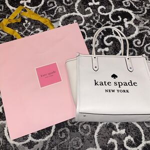 Kate Spade White and Black Tote Bag